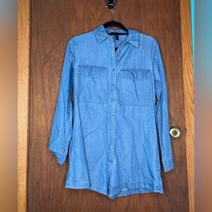 SMALL Forever 21 Blue Jean color Long-sleeve Romper